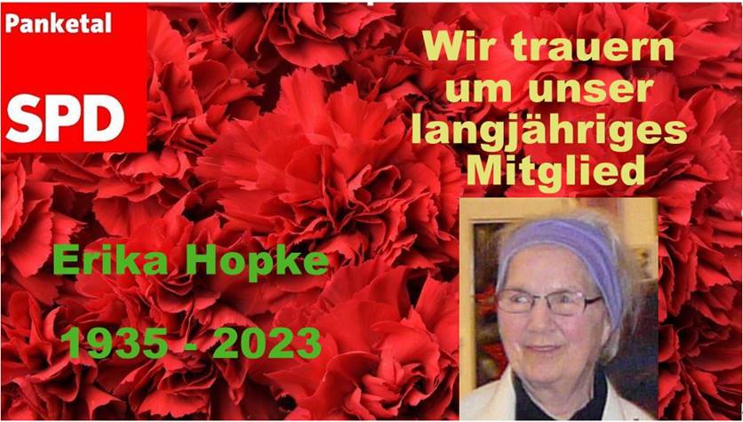 Wir trauern um Erika Hopke